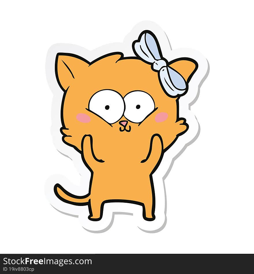 Sticker Of A Cartoon Cat