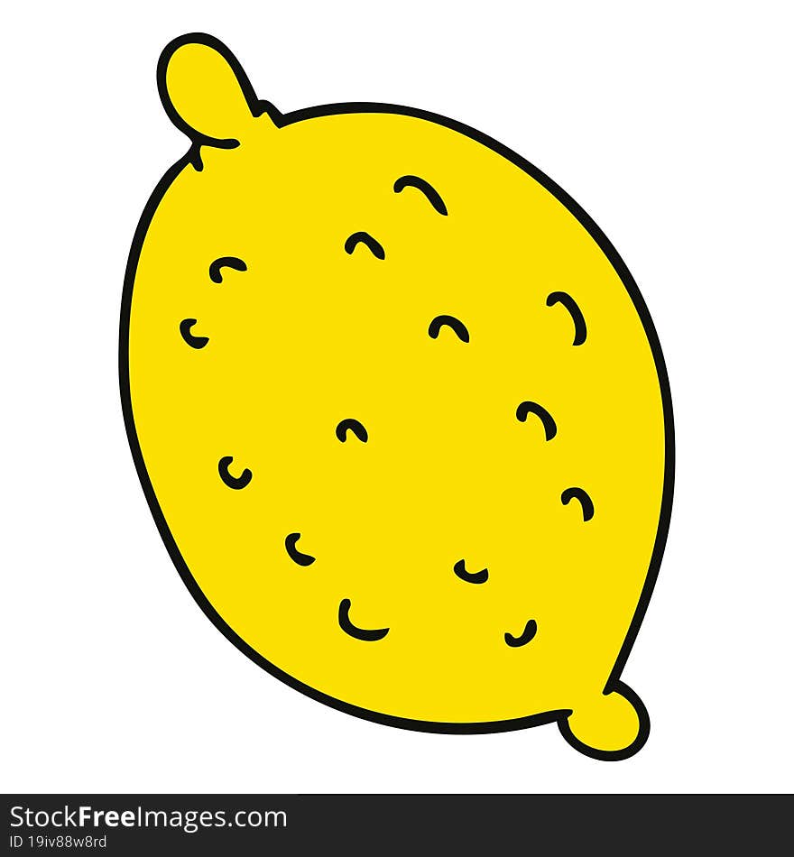 quirky hand drawn cartoon lemon