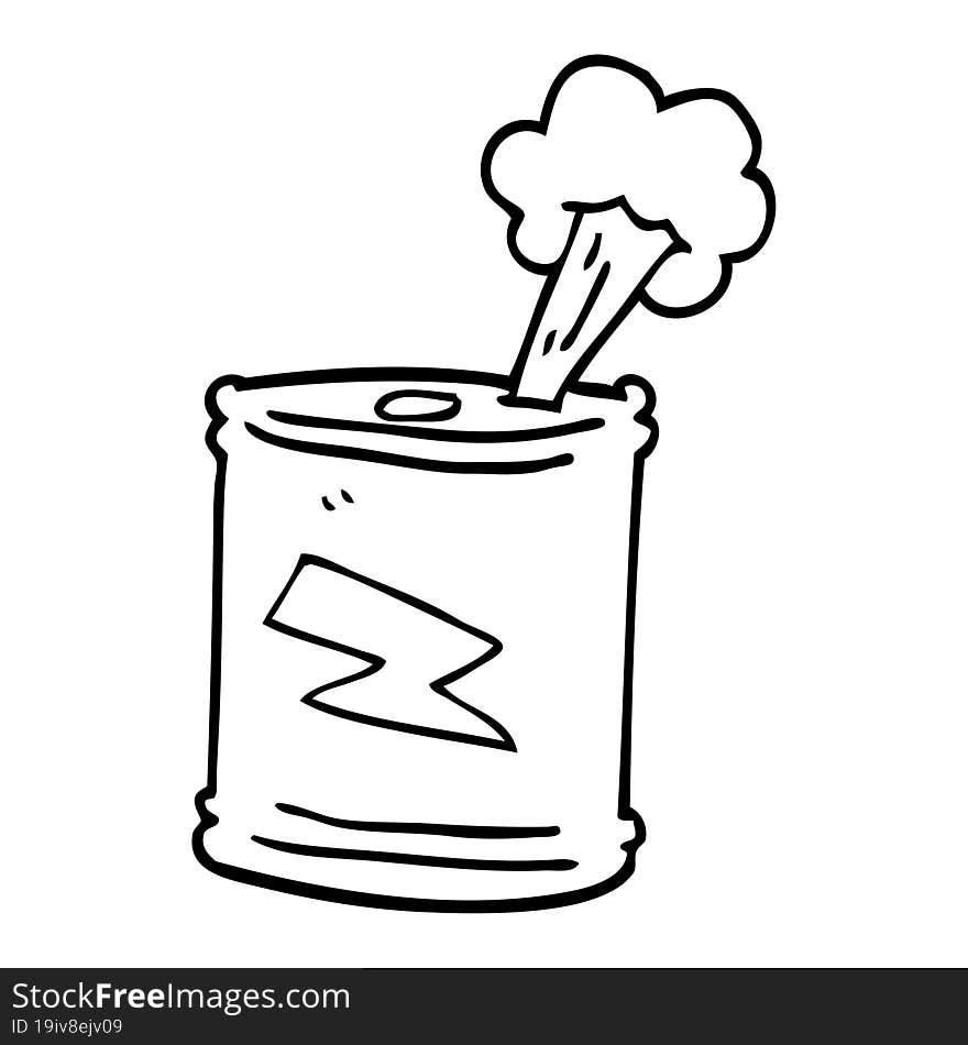 Line Drawing Cartoon Fizzy Drinks Can