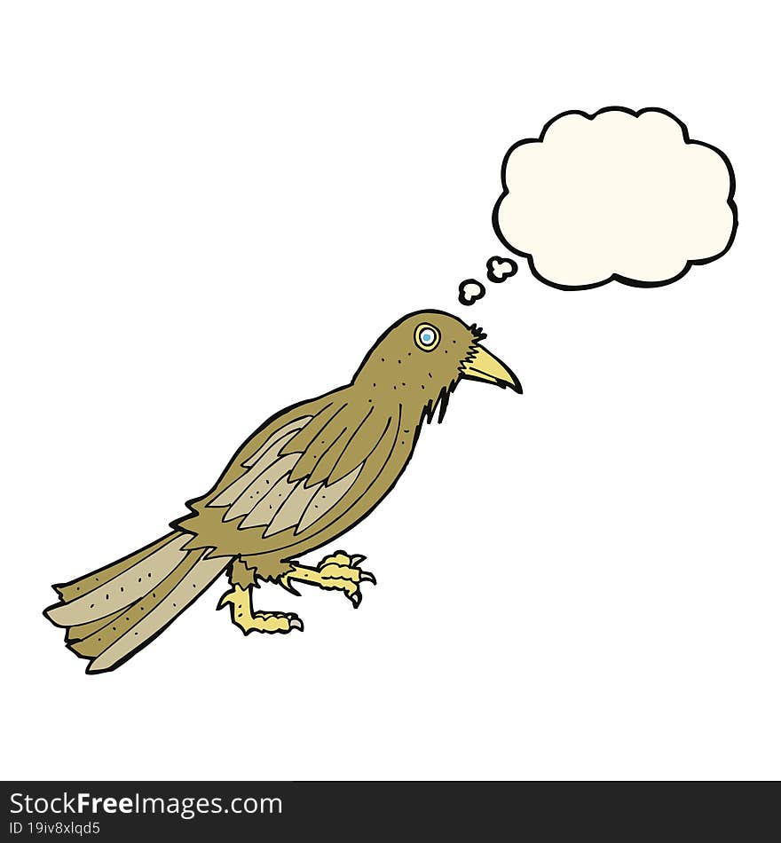 Cartoon Crow With Thought Bubble