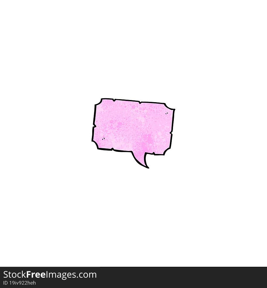 cartoon pink speech bubble