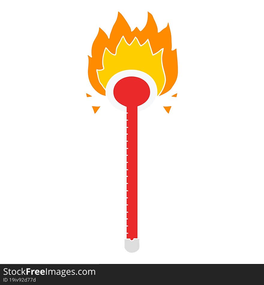 Flat Color Style Cartoon Thermometer