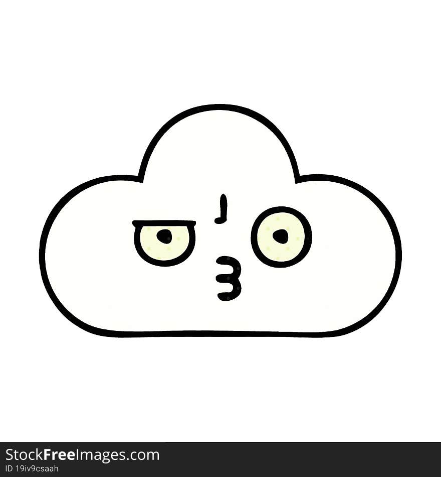 comic book style cartoon white cloud