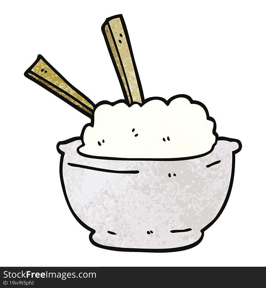 cartoon doodle bowl of rice