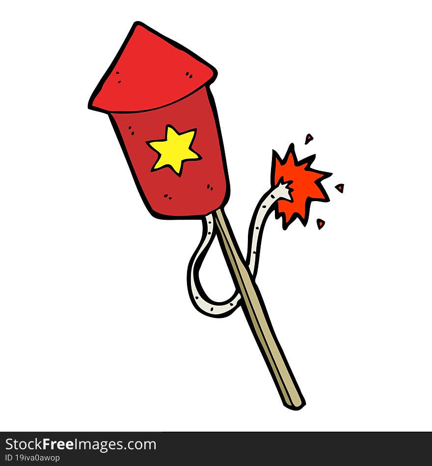 cartoon firework with burning fuse