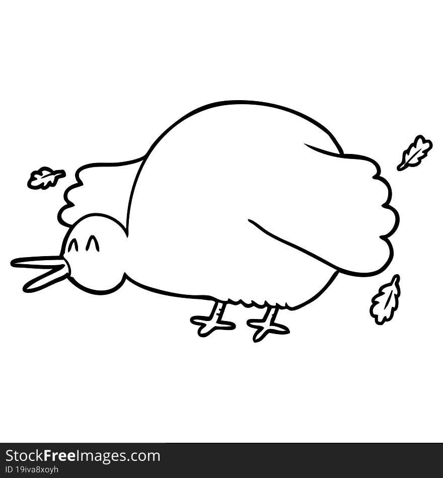 cartoon kiwi bird flapping wings. cartoon kiwi bird flapping wings