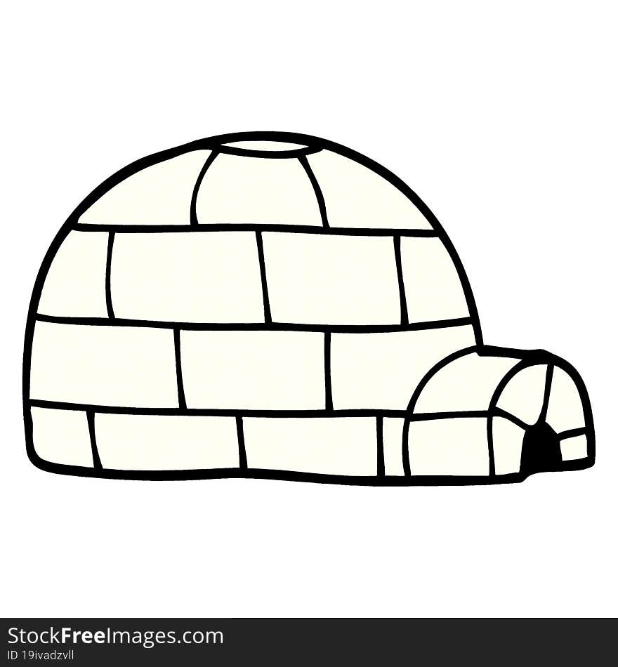 cartoon doodle ice igloo