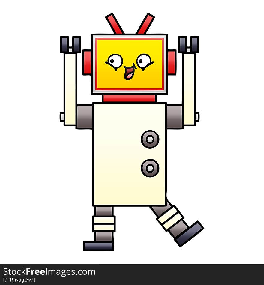 Gradient Shaded Cartoon Robot