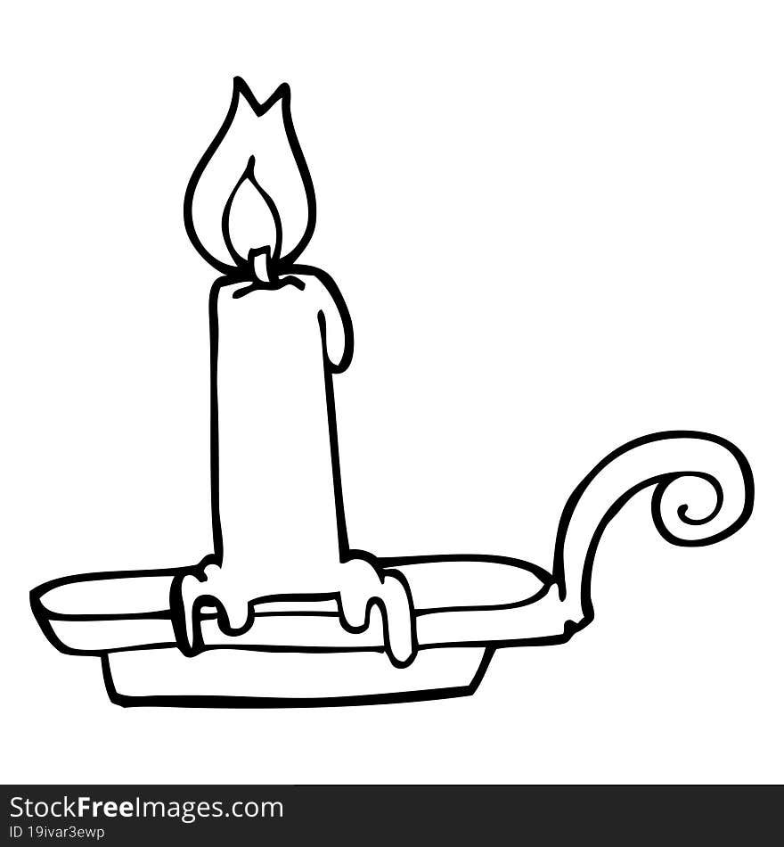 line drawing cartoon burning candle