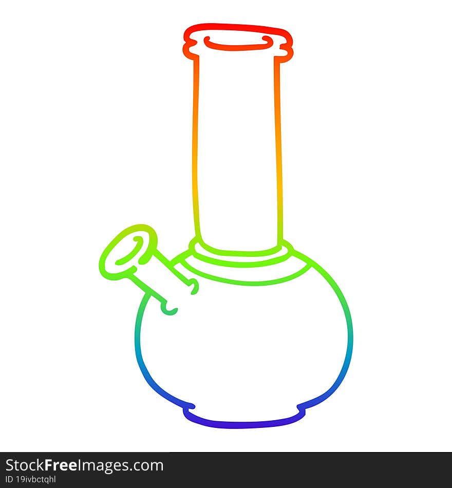 rainbow gradient line drawing cartoon bong