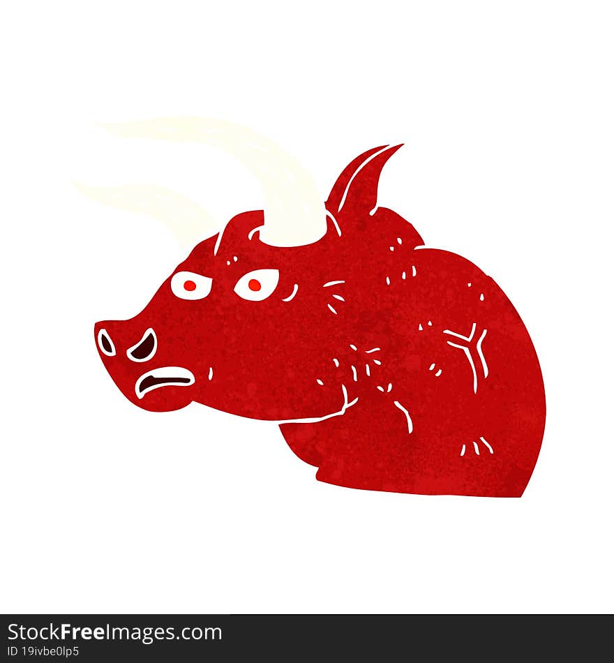 Cartoon Angry Bull Head