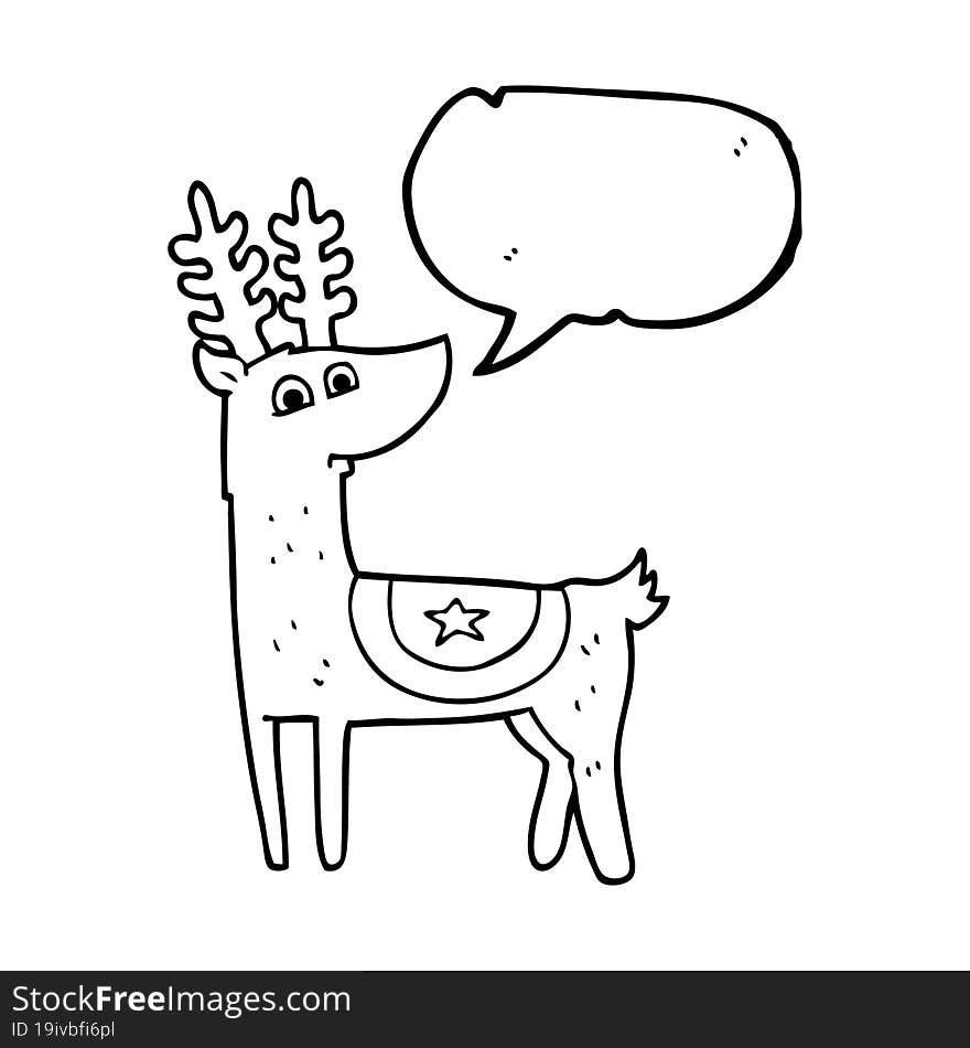 speech bubble cartoon reindeer