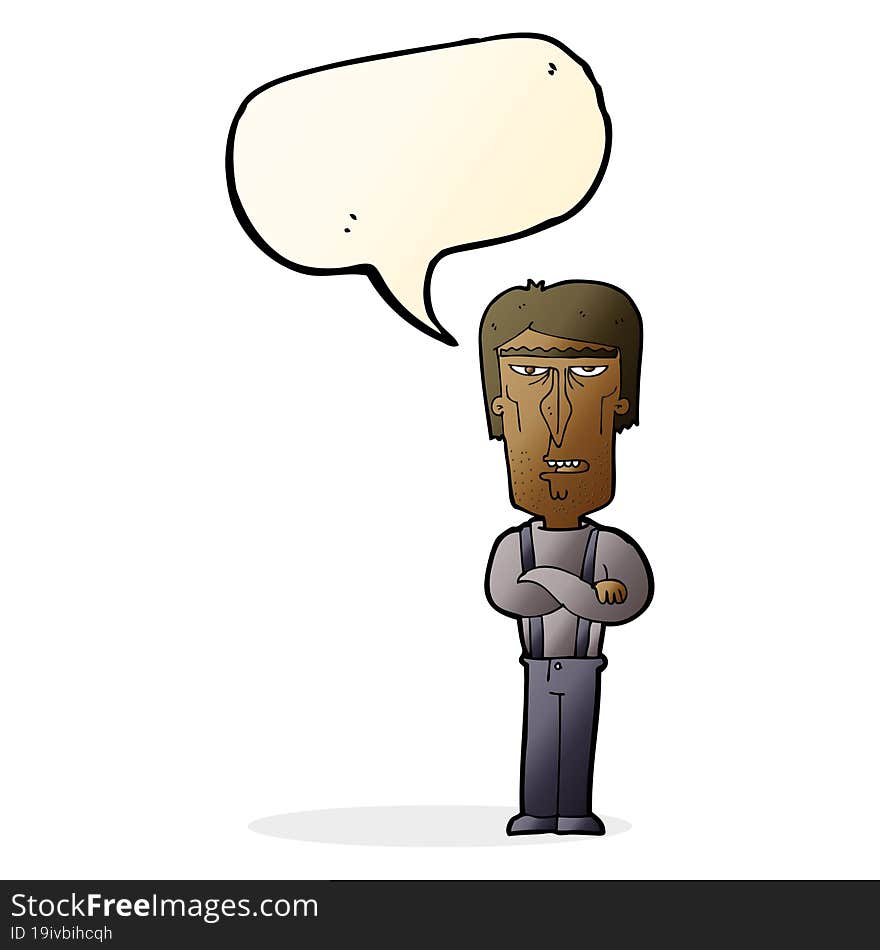 cartoon angry man with speech bubble