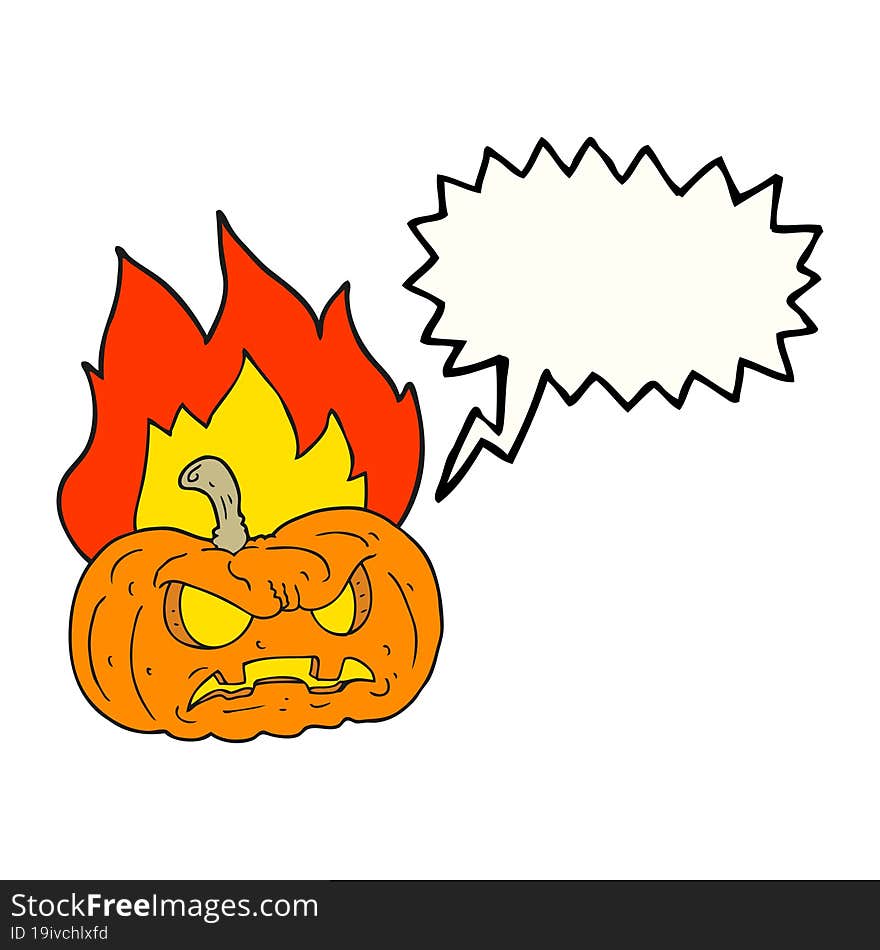 speech bubble cartoon halloween pumpkin