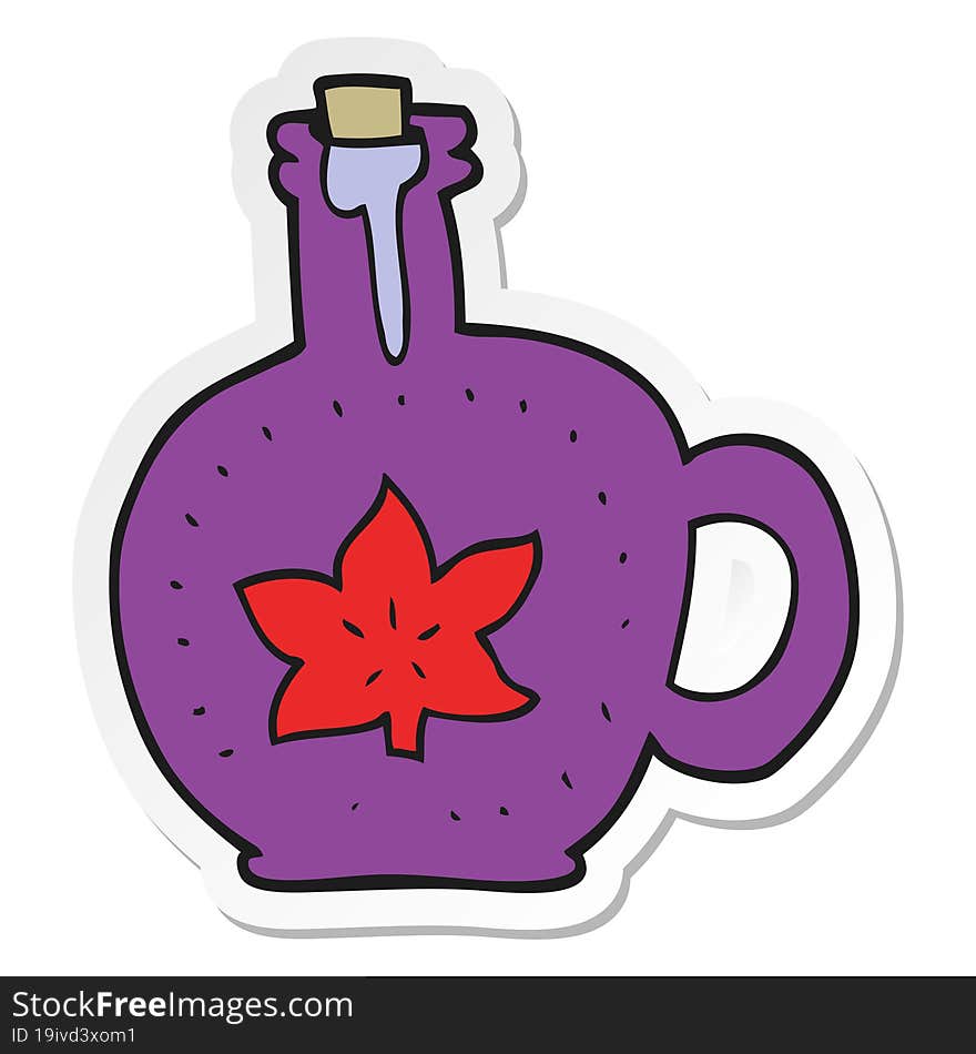 Sticker Of A Cartoon Maple Syrup