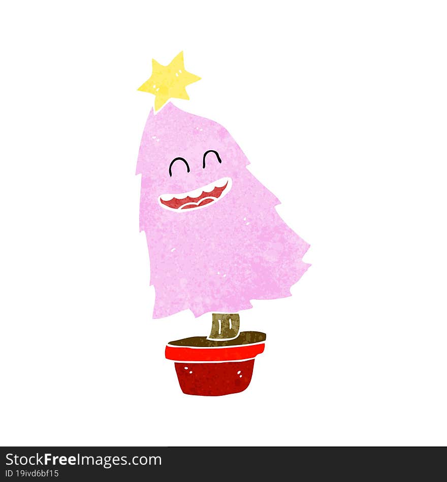 cartoon dancing christmas tree