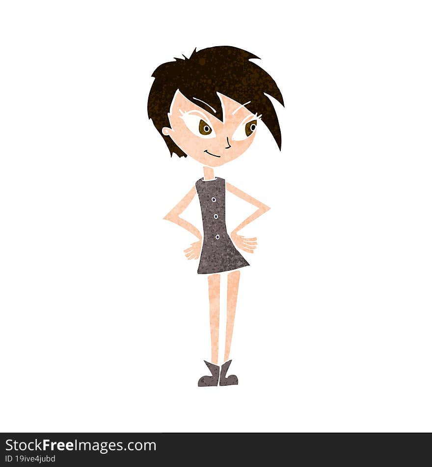 cartoon girl with hands on hips