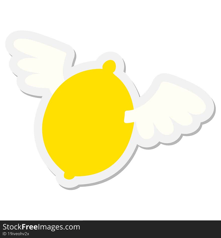 lemon flying up to heaven sticker