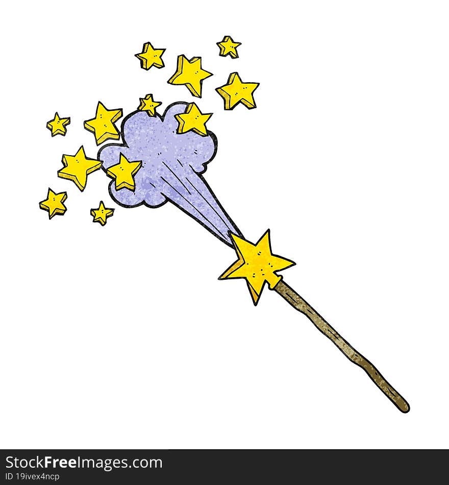 freehand drawn texture cartoon magic wand