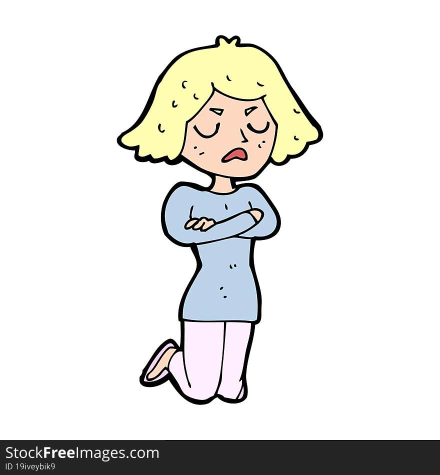 cartoon annoyed woman