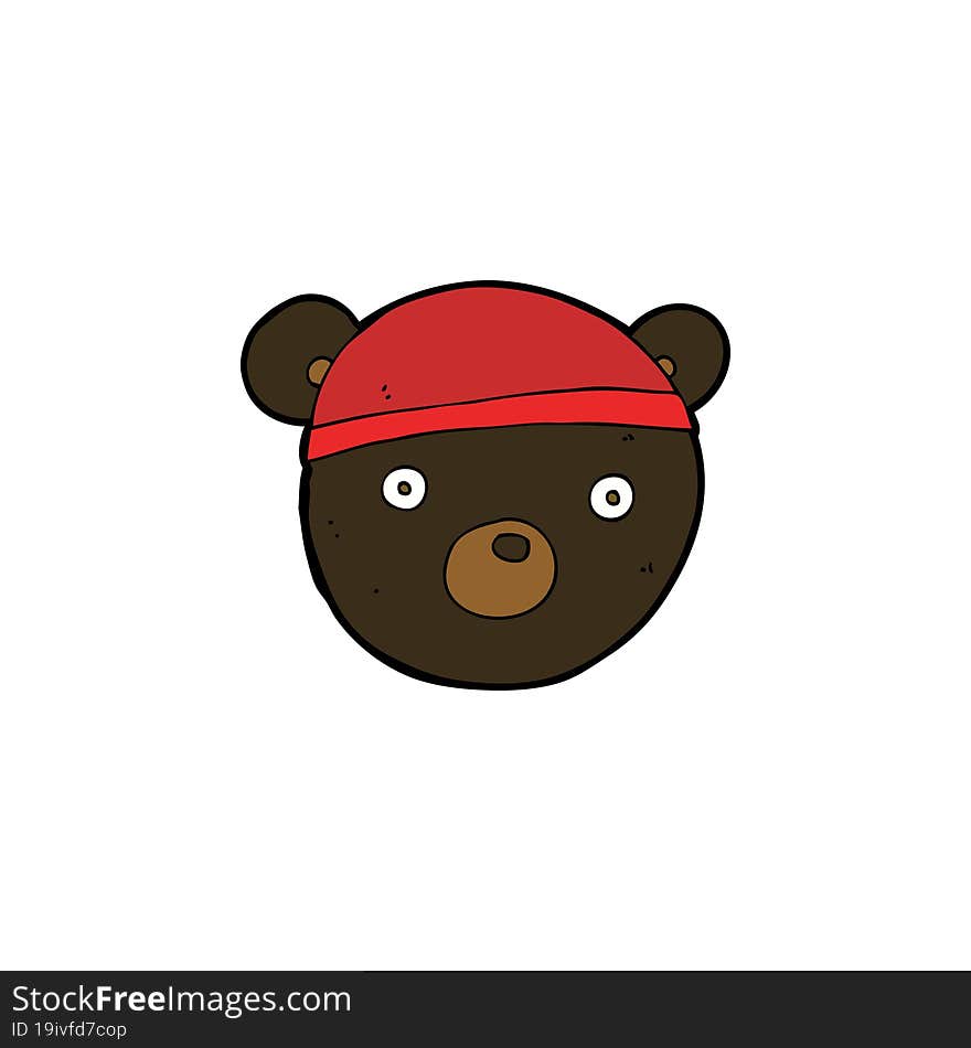 cartoon black bear cub wearing hat