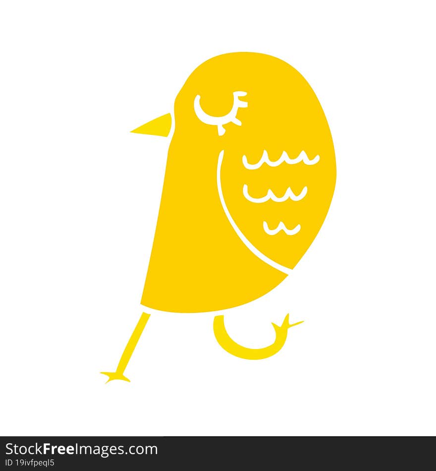 Flat Color Style Cartoon Bird