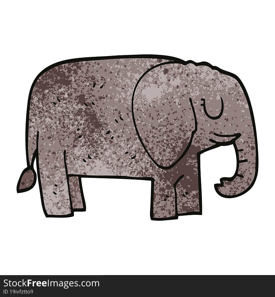 cartoon doodle elephant standing still