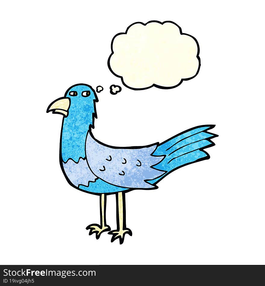 cartoon bird with thought bubble