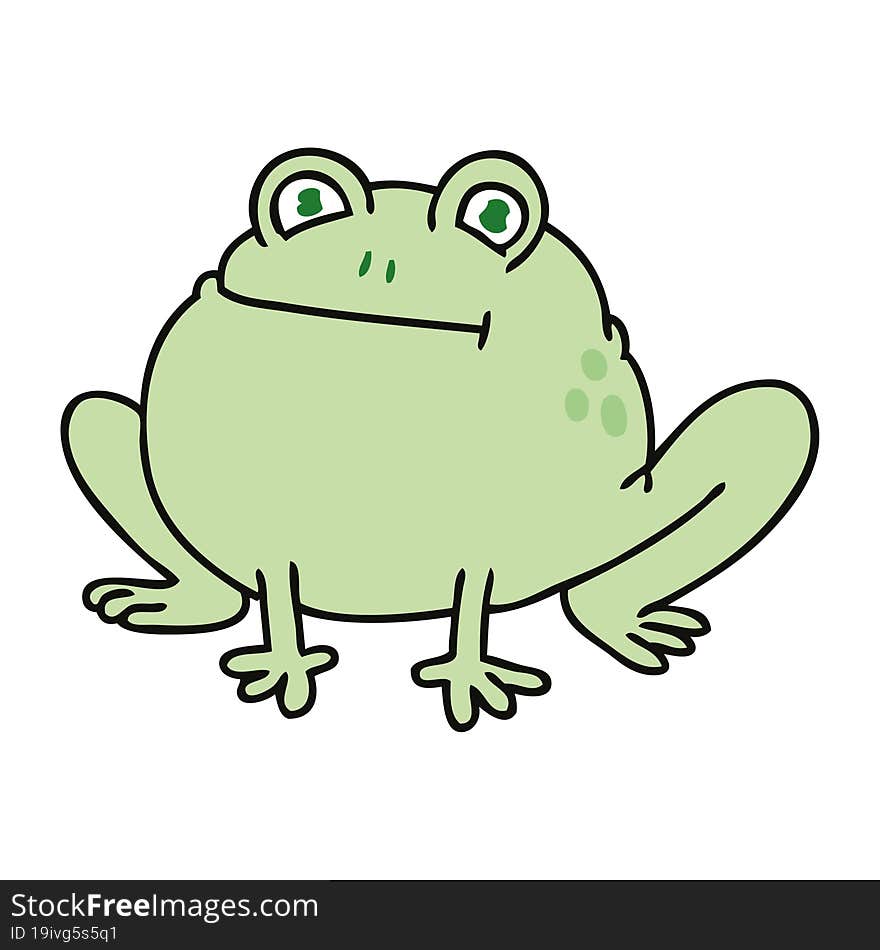 hand drawn quirky cartoon frog. hand drawn quirky cartoon frog