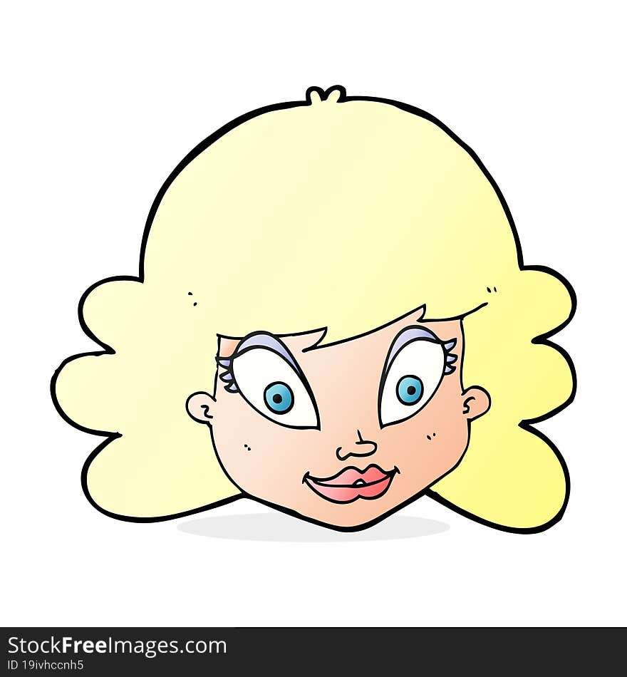 cartoon happy female face