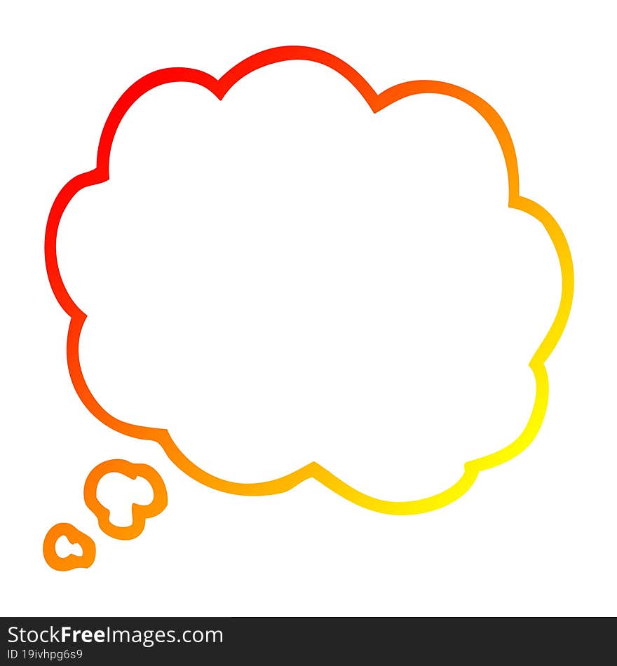 Warm Gradient Line Drawing Cartoon Thought Bubble