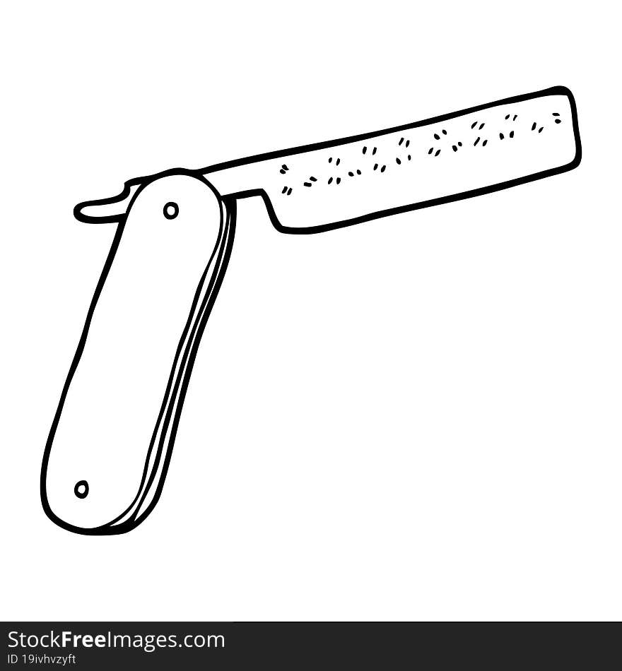 line drawing cartoon cut throat razor