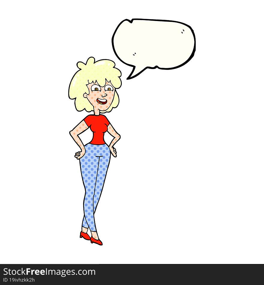 Comic Book Speech Bubble Cartoon Surprised Woman