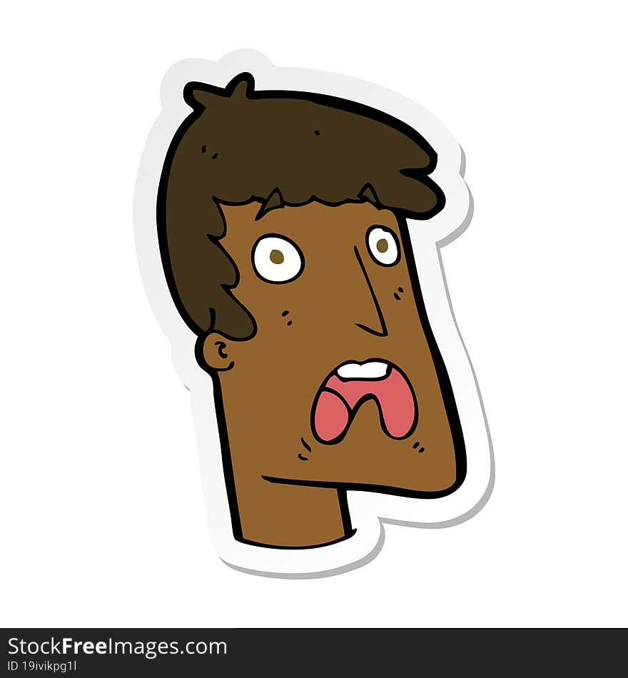 Sticker Of A Cartoon Shocked Man