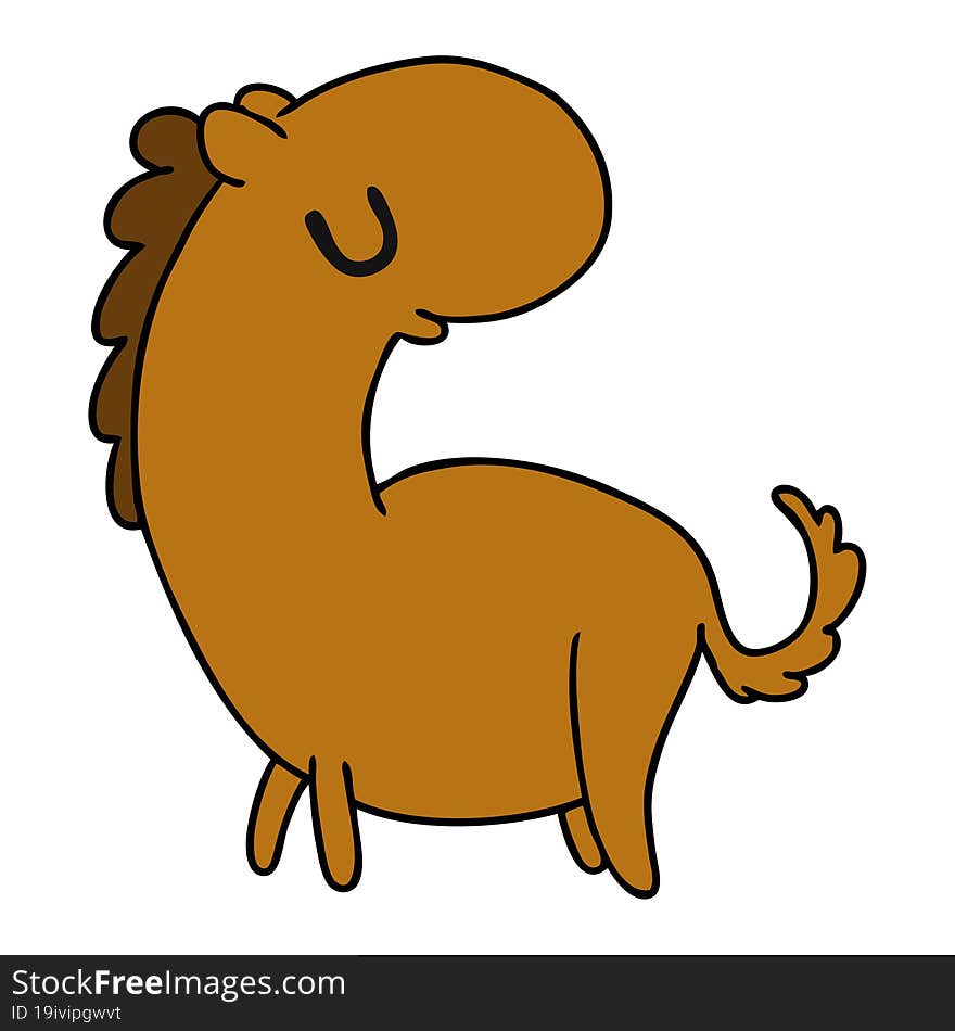 cartoon kawaii of a cute horse