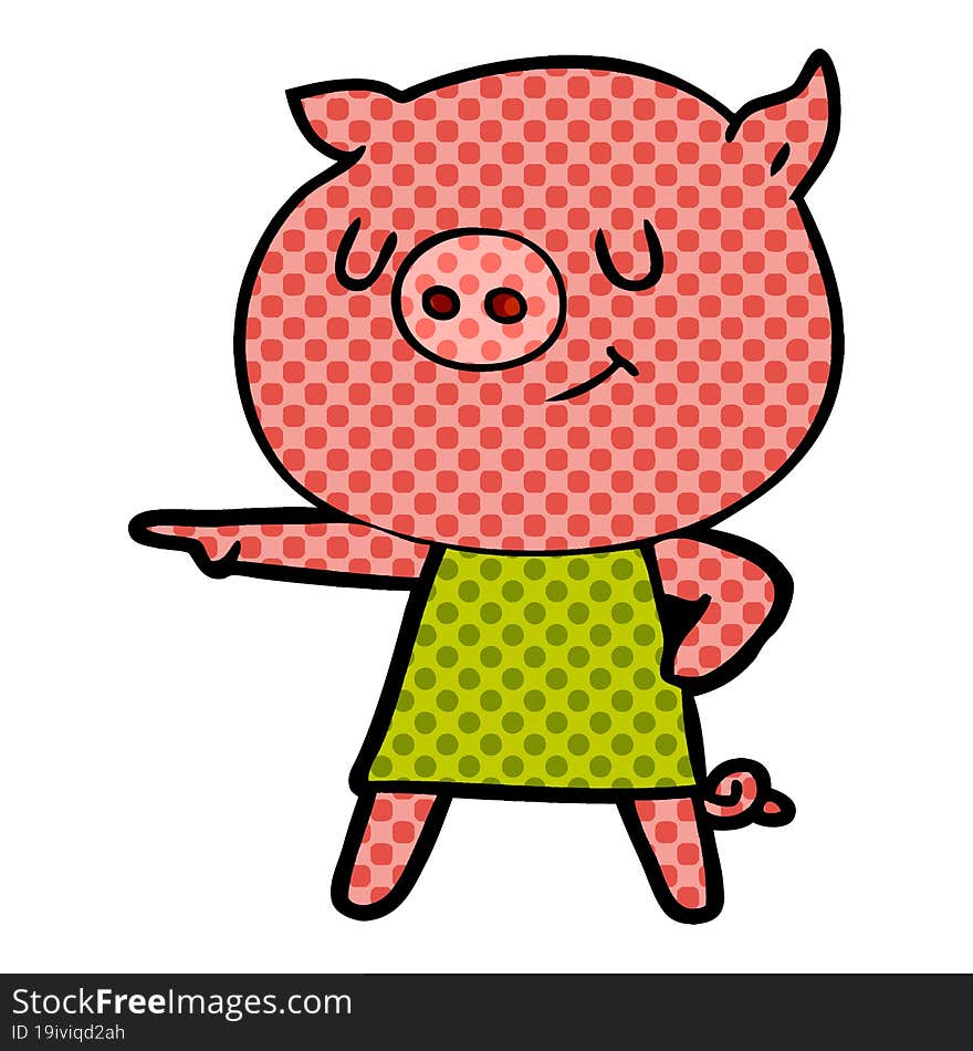 happy cartoon pig. happy cartoon pig