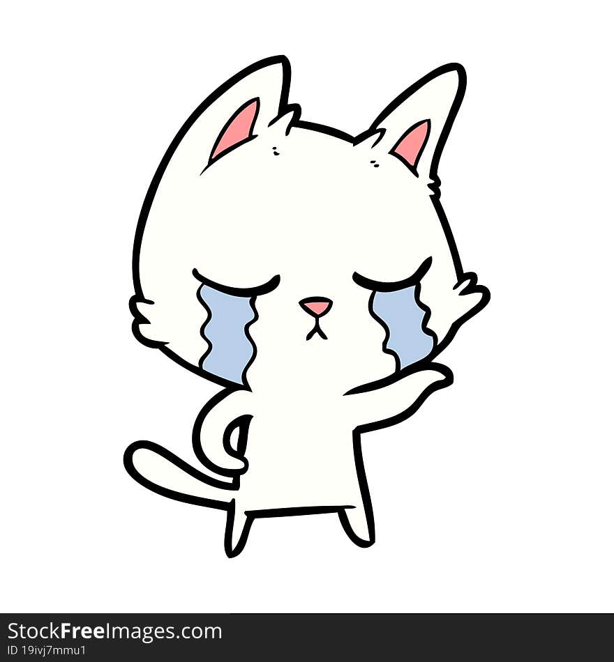 crying cartoon cat. crying cartoon cat