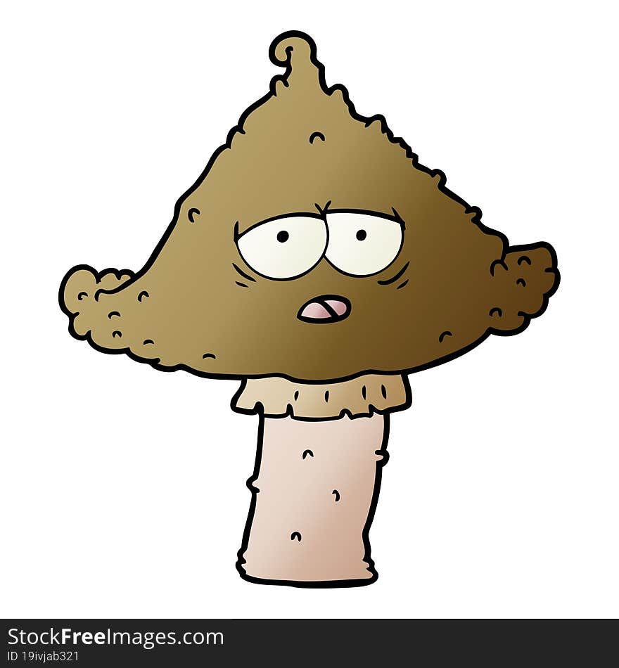 cartoon mushroom with face. cartoon mushroom with face