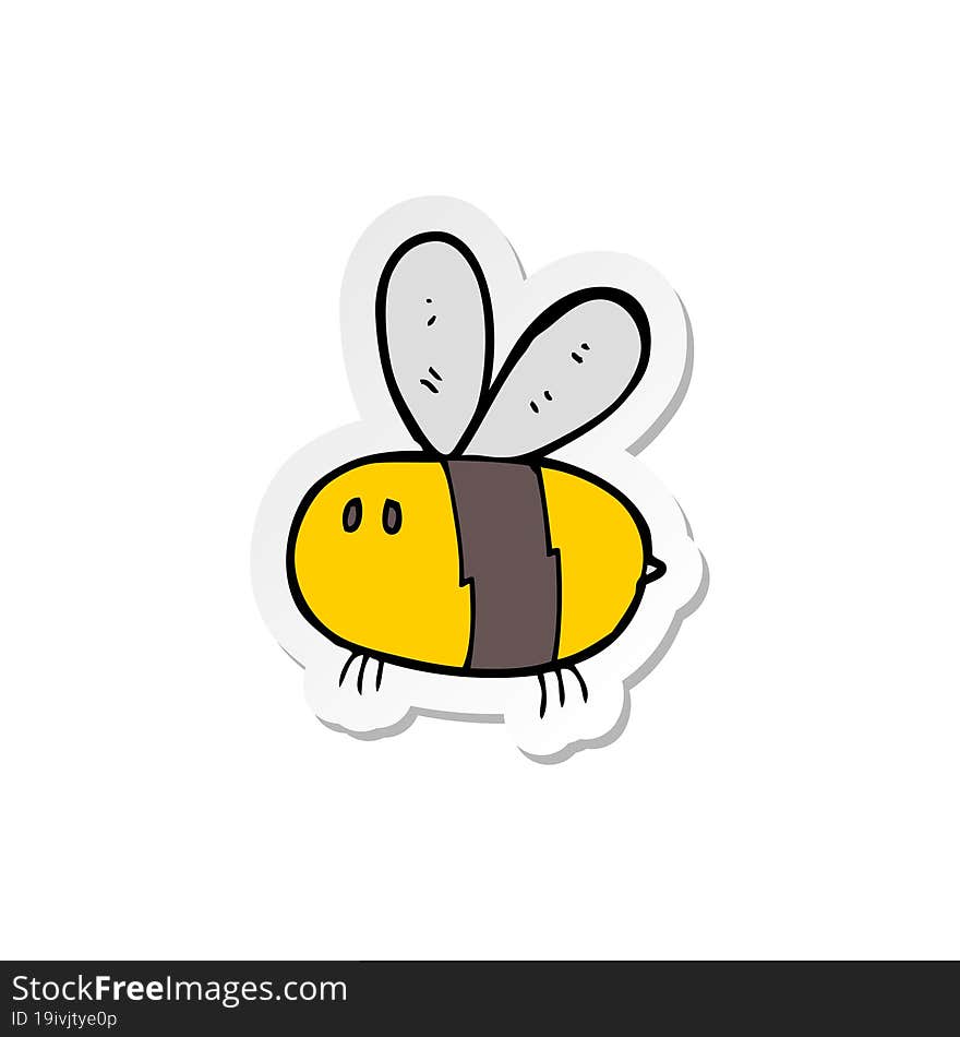 sticker of a cartoon bee