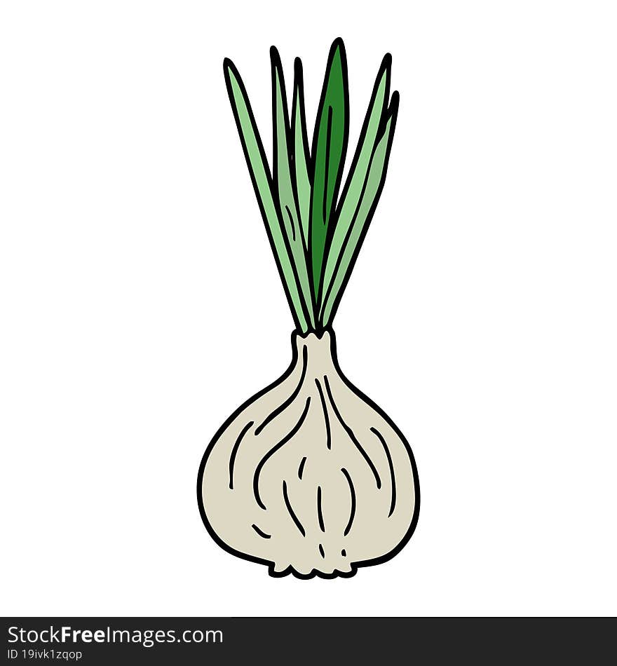 Cartoon Doodle Sprouting Onion