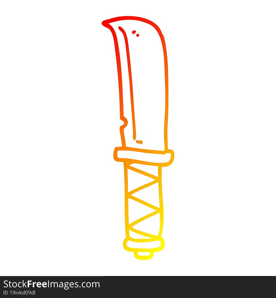 warm gradient line drawing cartoon knife