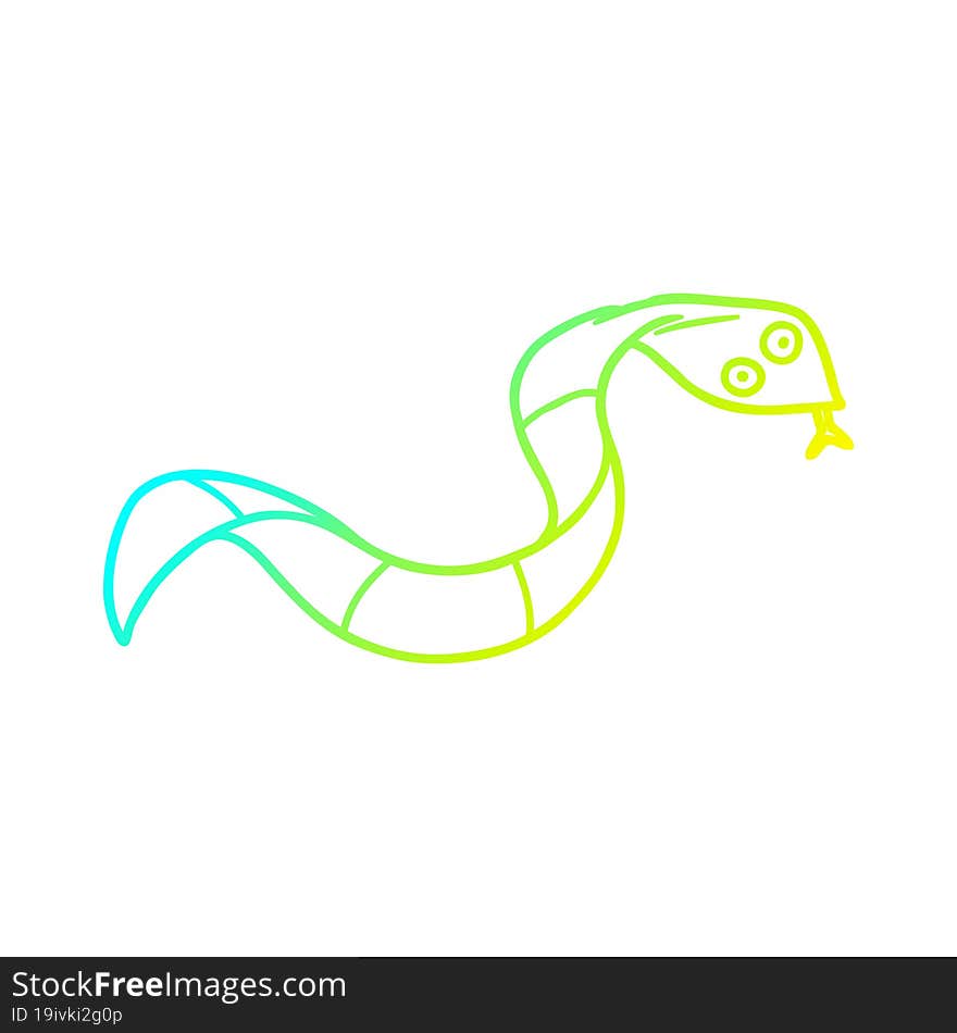 cold gradient line drawing cartoon snake