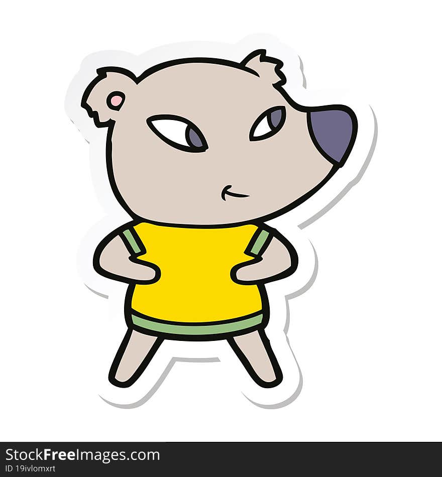 sticker of a cute cartoon bear