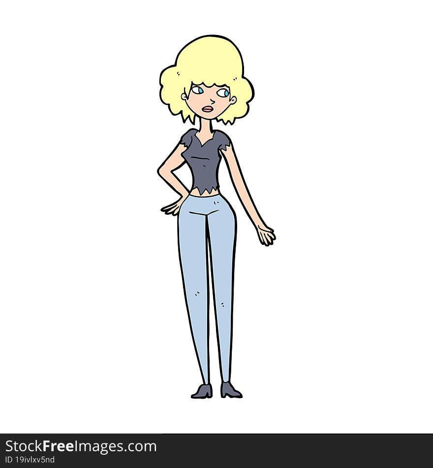 cartoon pretty woman