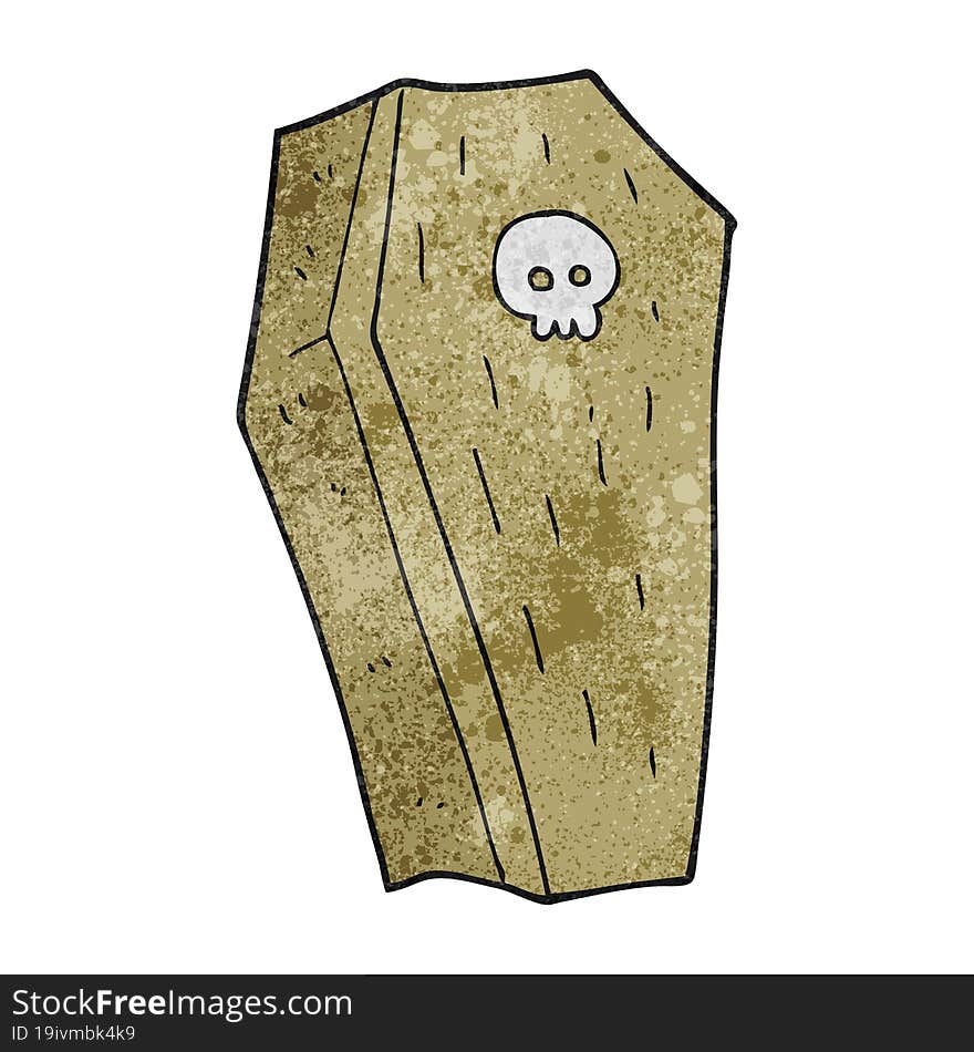 textured cartoon spooky coffin