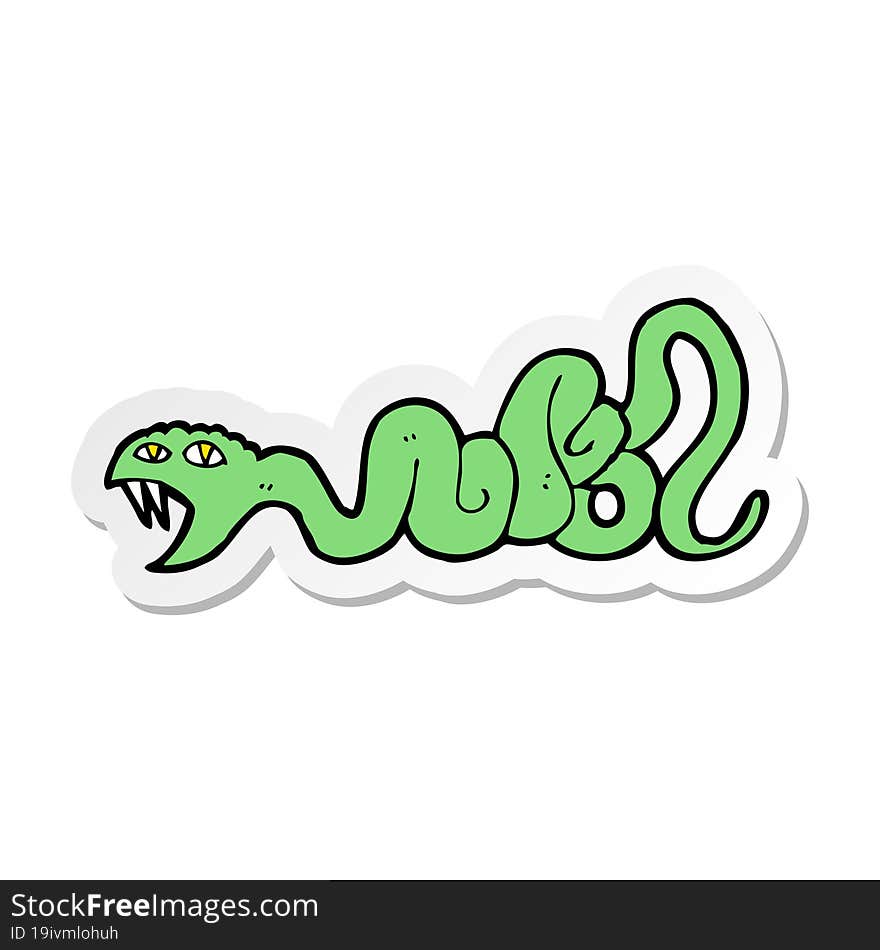 Sticker Of A Cartoon Snake