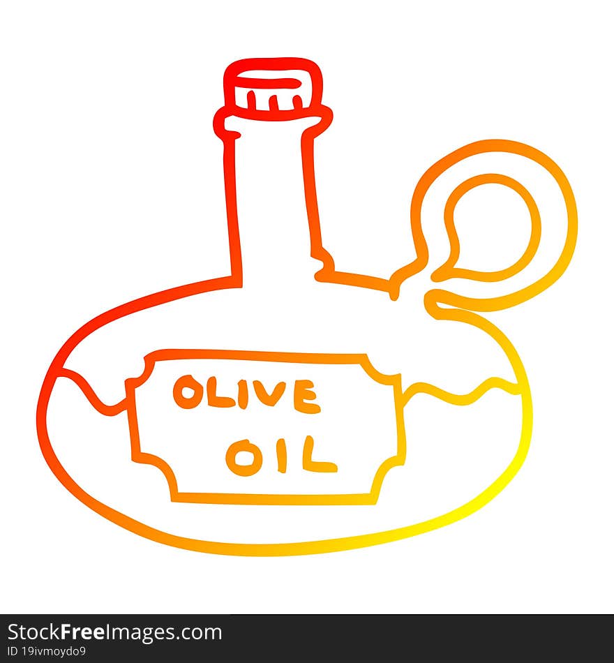 warm gradient line drawing cartoon olive oil