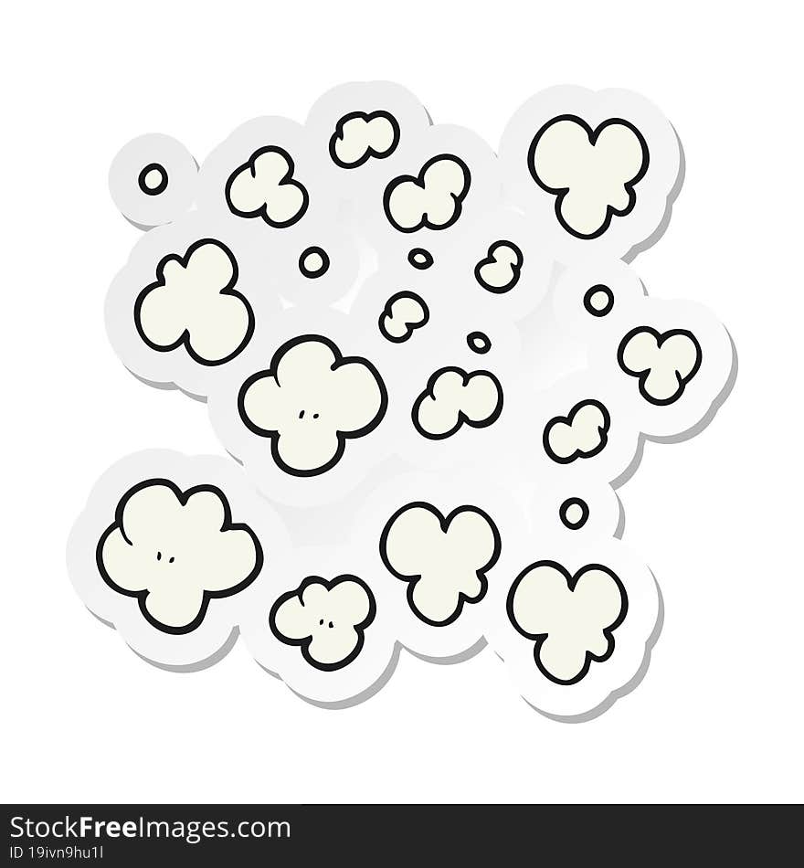 sticker of a cartoon puff of smoke symbol