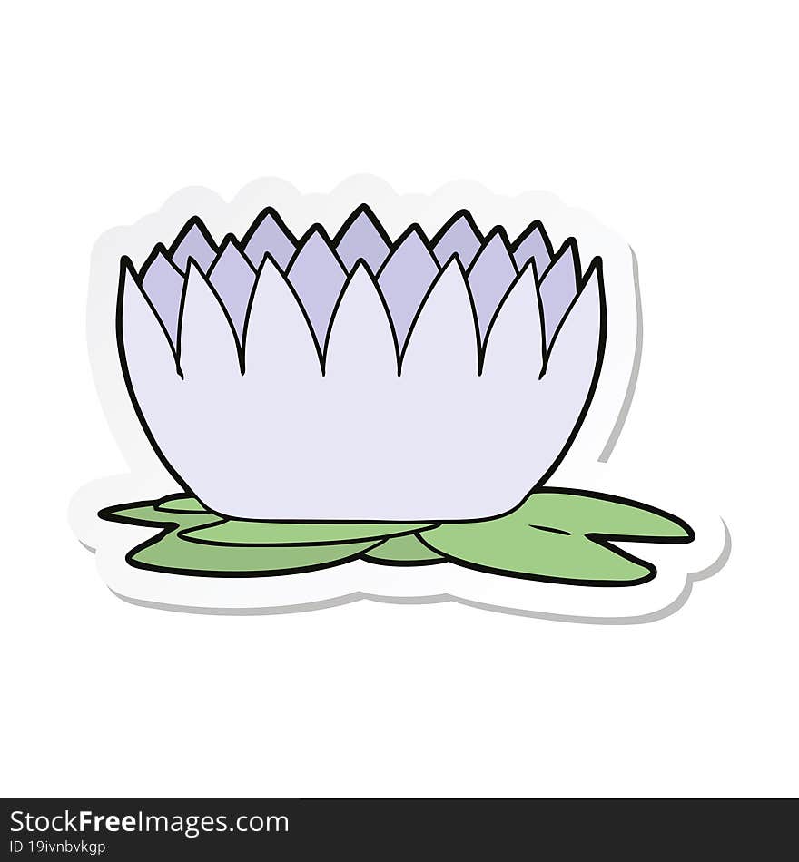 Sticker Of A Cartoon Waterlily