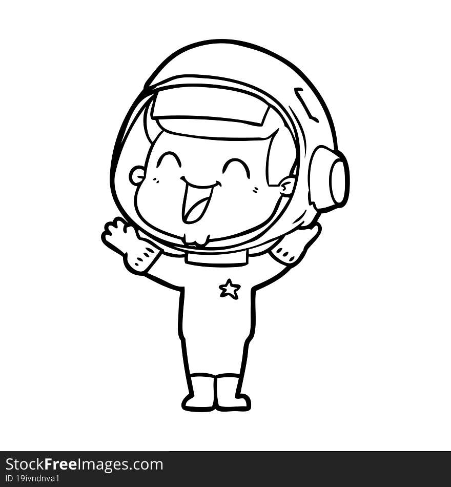 happy cartoon astronaut. happy cartoon astronaut